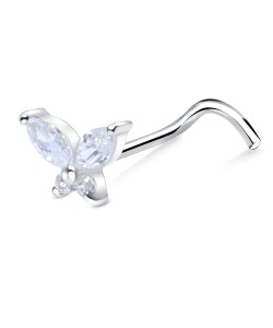 Sparkling Butterfly Curved Nose Stud NSKZ-1752